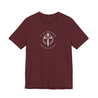 Faith Cross T‑Shirt – "It Is Finished" Christian Tee