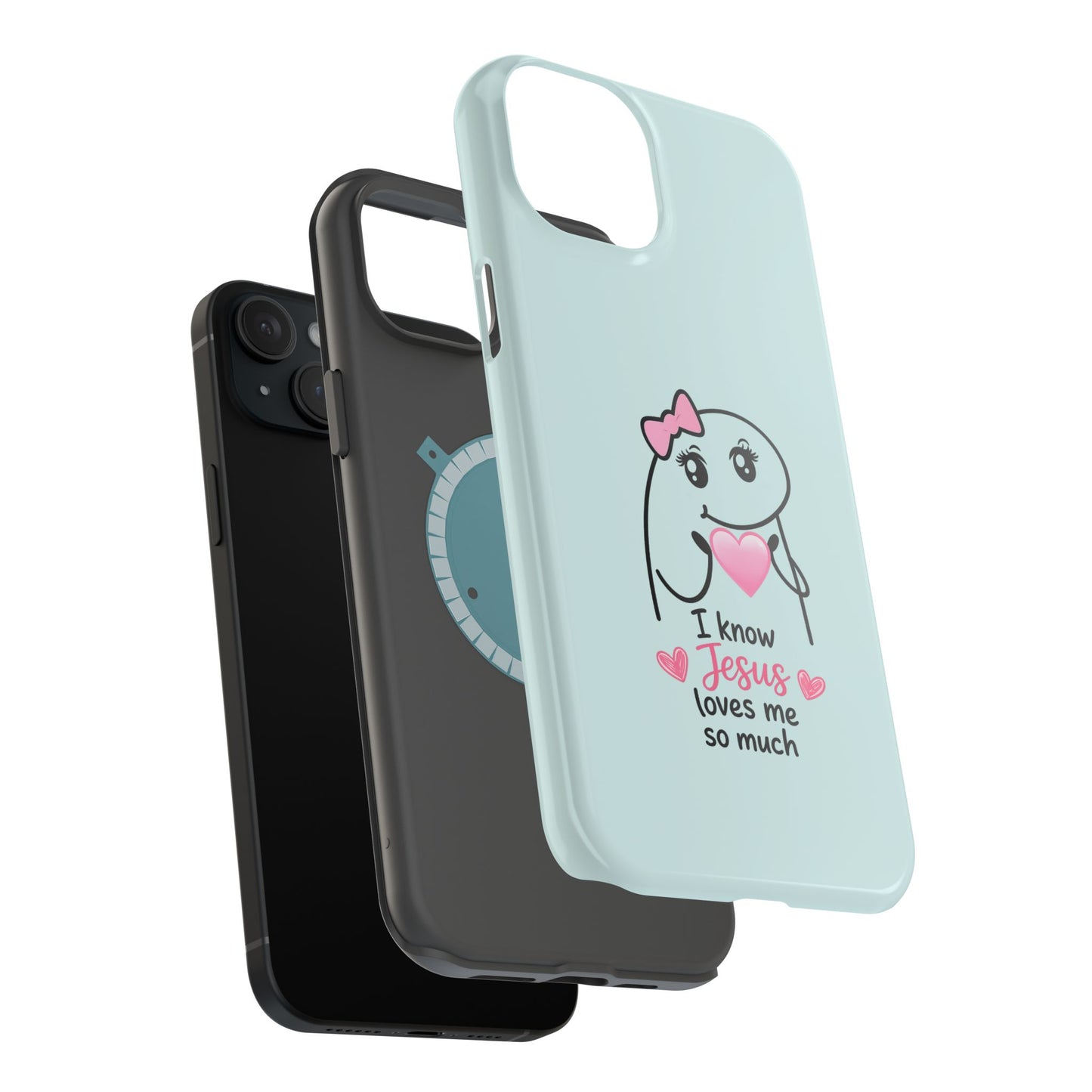Christian Cute Heart Phone Case — "I Know Jesus Loves Me So Much" Magnetic Impact-Resistant Case