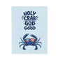 Velveteen Plush Blanket - "Holy Crab God Is Good" Patriotic Crab Throw (4th of July, Coastal Beach Gift)