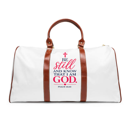Christian Amen Travel Duffle Bag - Waterproof Weekend Bag with Pink Cross & Inspirational Prayer Design