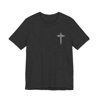 Christian Cross T‑Shirt — Subtle Back Cross Graphic Religious Tee