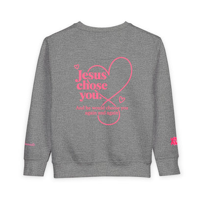 Toddler Sweatshirt - "Riding with Jesus" Pink Beetle Faith Kids Pullover