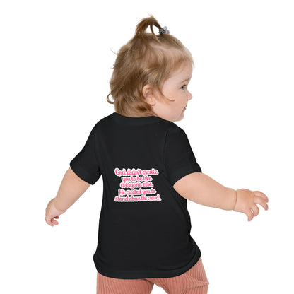 Baby T-Shirt — Pink Roller Skates "I Roll with Jesus" | Christian Infant Tee