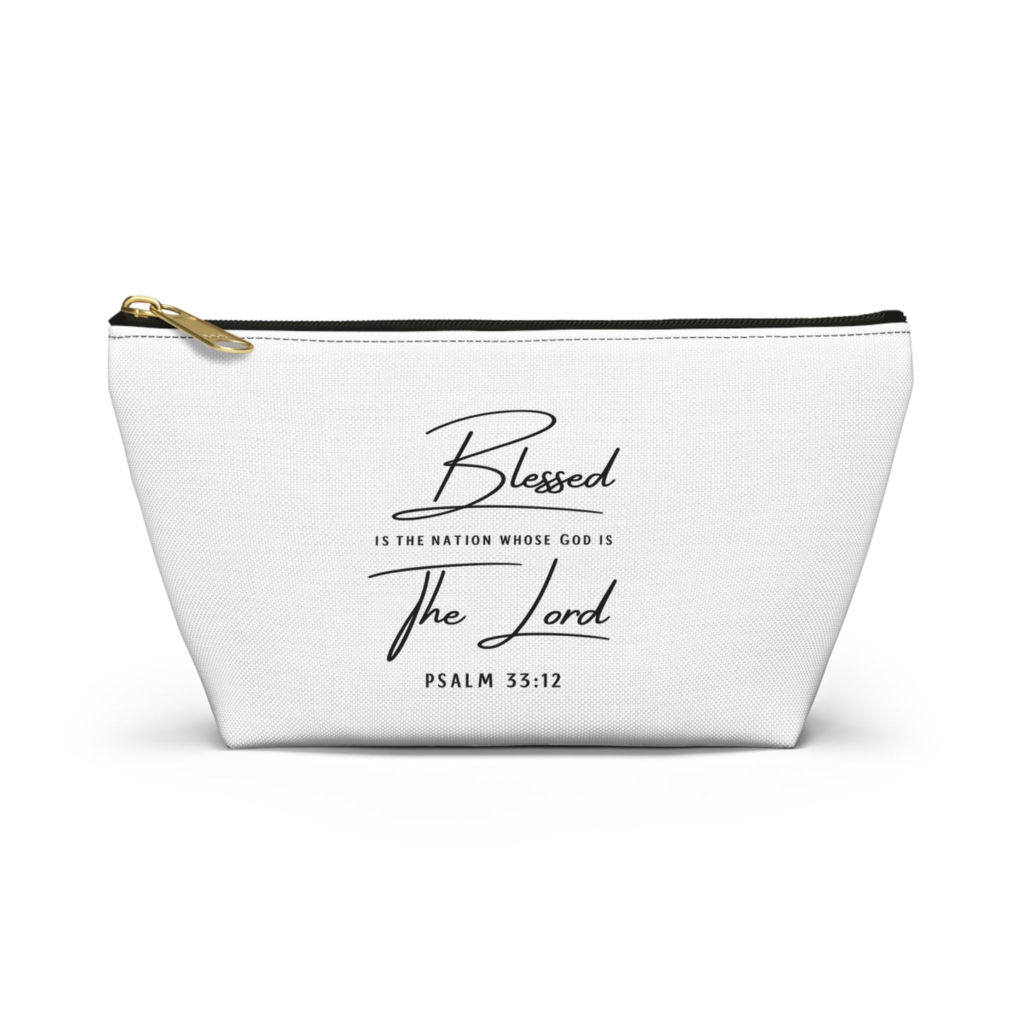 Blessed The Lord Psalm 33:12 Accessory Pouch
