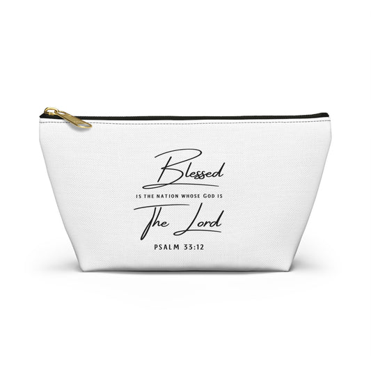 Blessed The Lord Psalm 33:12 Accessory Pouch