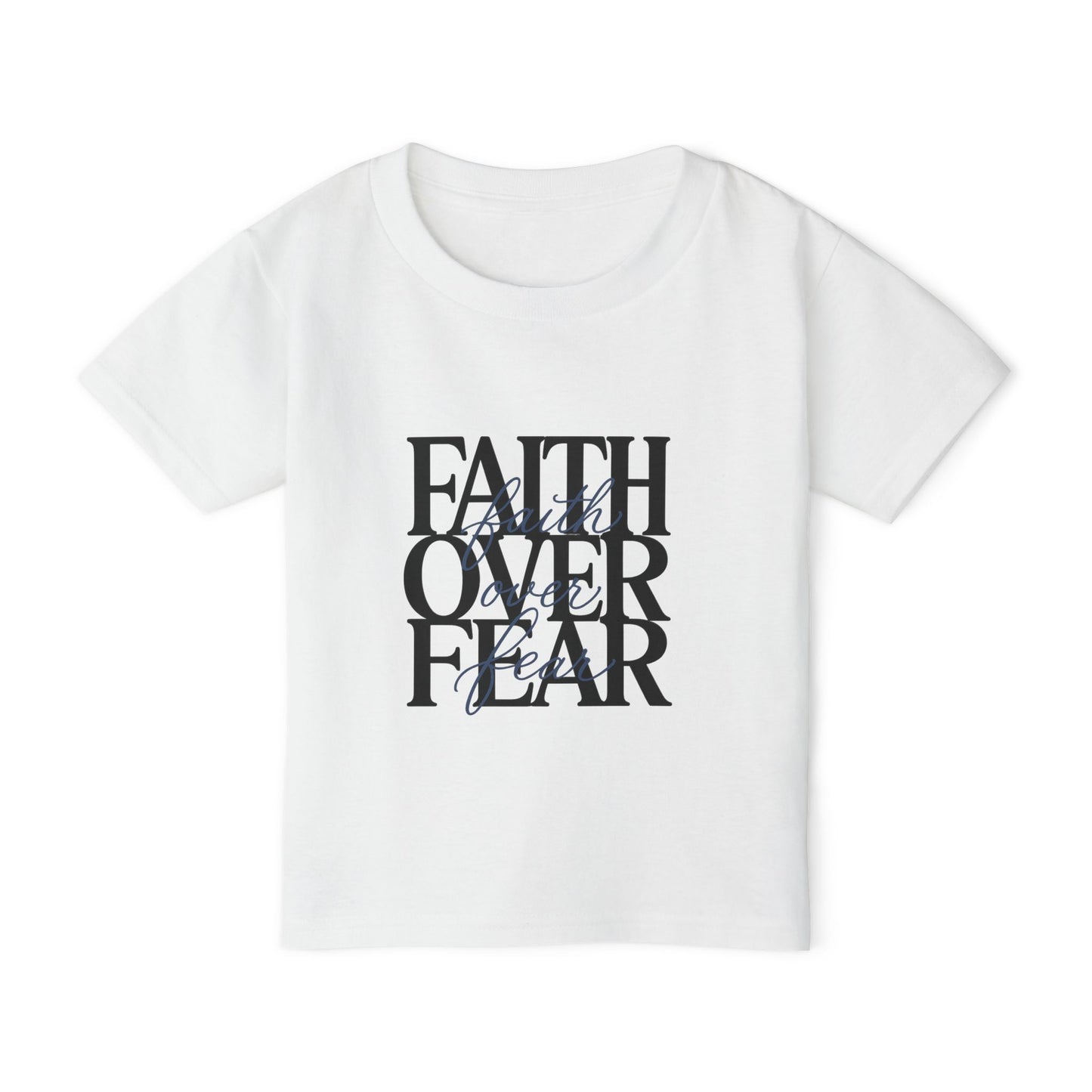 Toddler T‑Shirt — "Faith Over Fear" Scripture Graphic, Christian Kids Tee