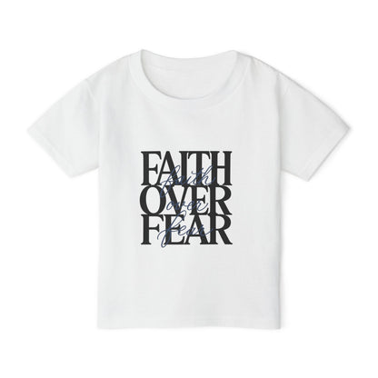 Toddler T‑Shirt — "Faith Over Fear" Scripture Graphic, Christian Kids Tee