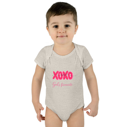Baby Bodysuit "XOXO God's Favorite" — Cute Pink Valentine Infant Onesie