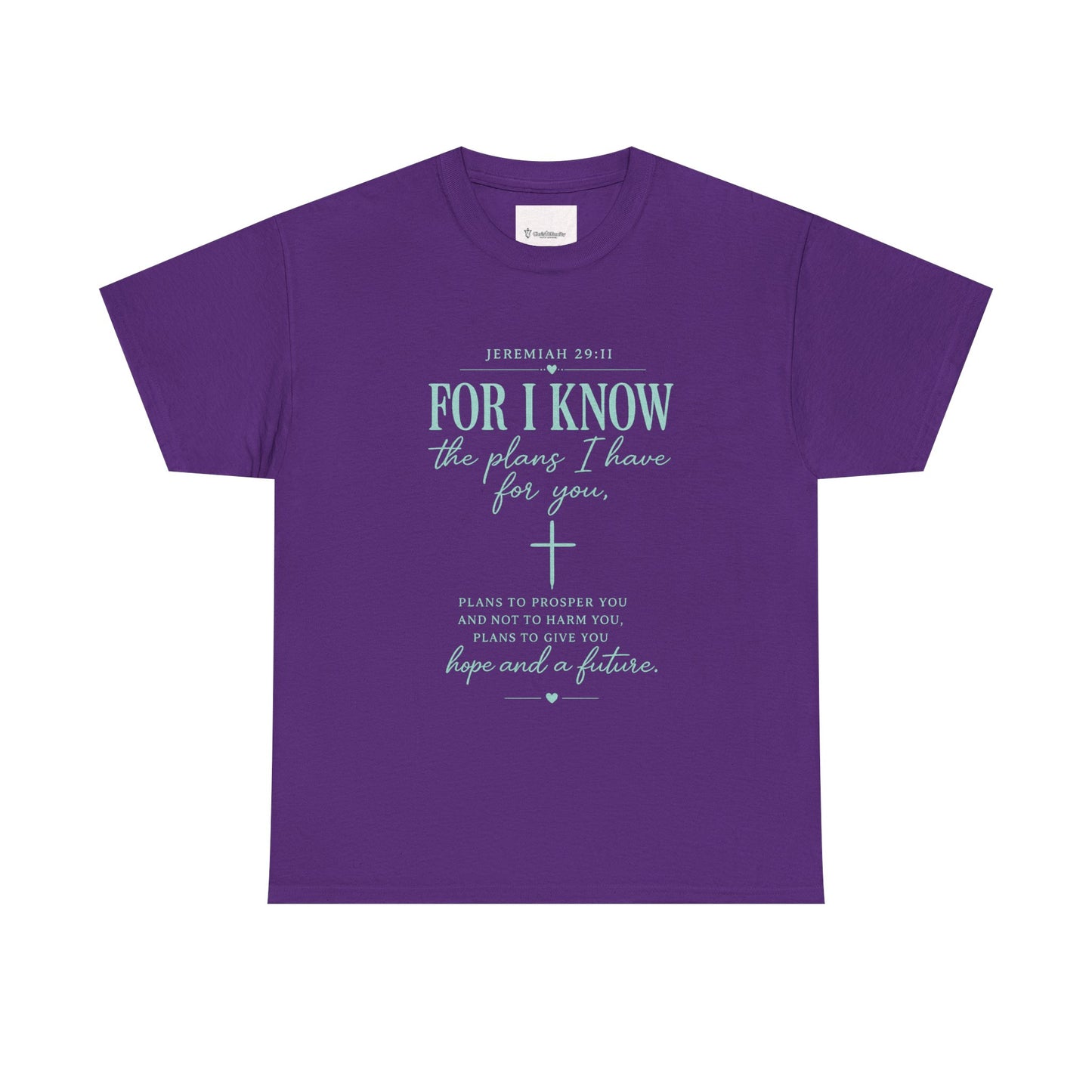 Scripture T-Shirt - "For I Know the Plans I Have for You" Inspirational Faith Tee