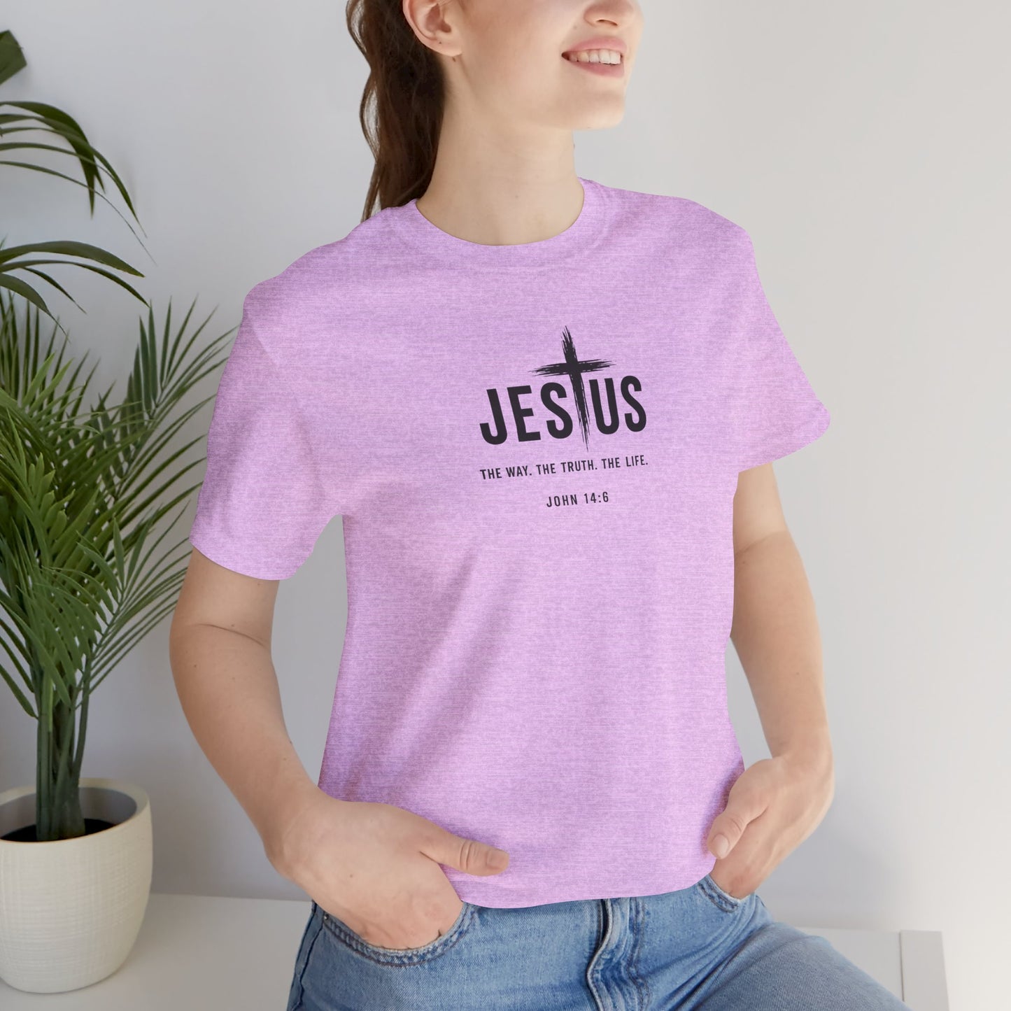 Jesus Cross T‑Shirt - "Jesus: The Way the Truth the Life" Bible Verse Tee (John 14:6)