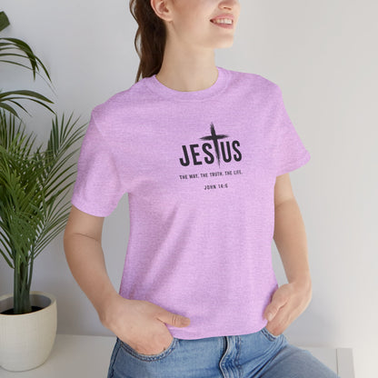 Jesus Cross T‑Shirt - "Jesus: The Way the Truth the Life" Bible Verse Tee (John 14:6)