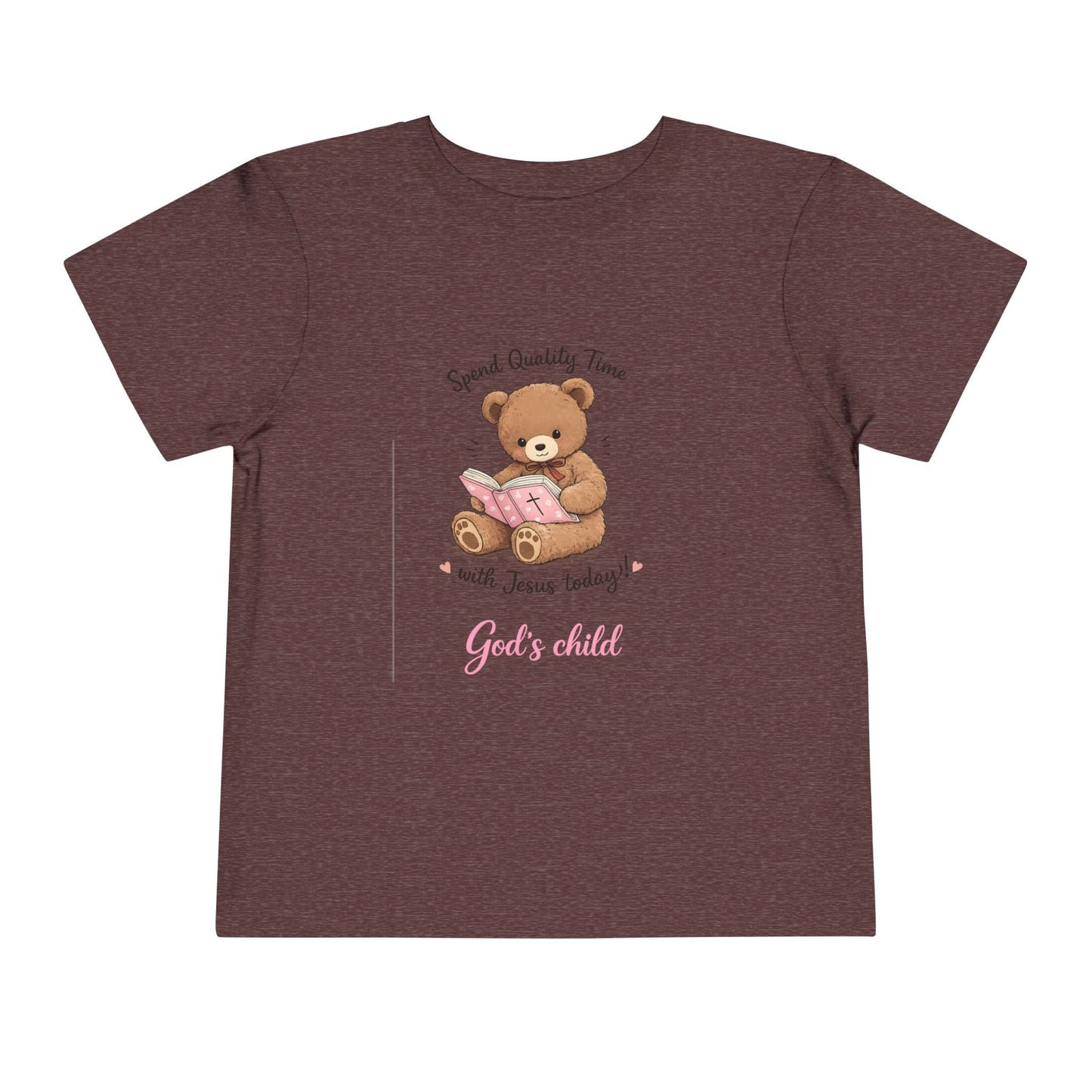 Toddler Tee — "Spend Quality Time with Jesus Today!" Bear Christian Kids Shirt