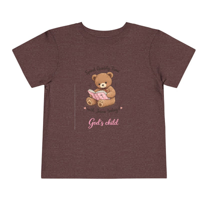 Toddler Tee — "Spend Quality Time with Jesus Today!" Bear Christian Kids Shirt