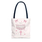 Pink Faith Tote Bag — Inspirational Cross & Rainbow AOP Tote