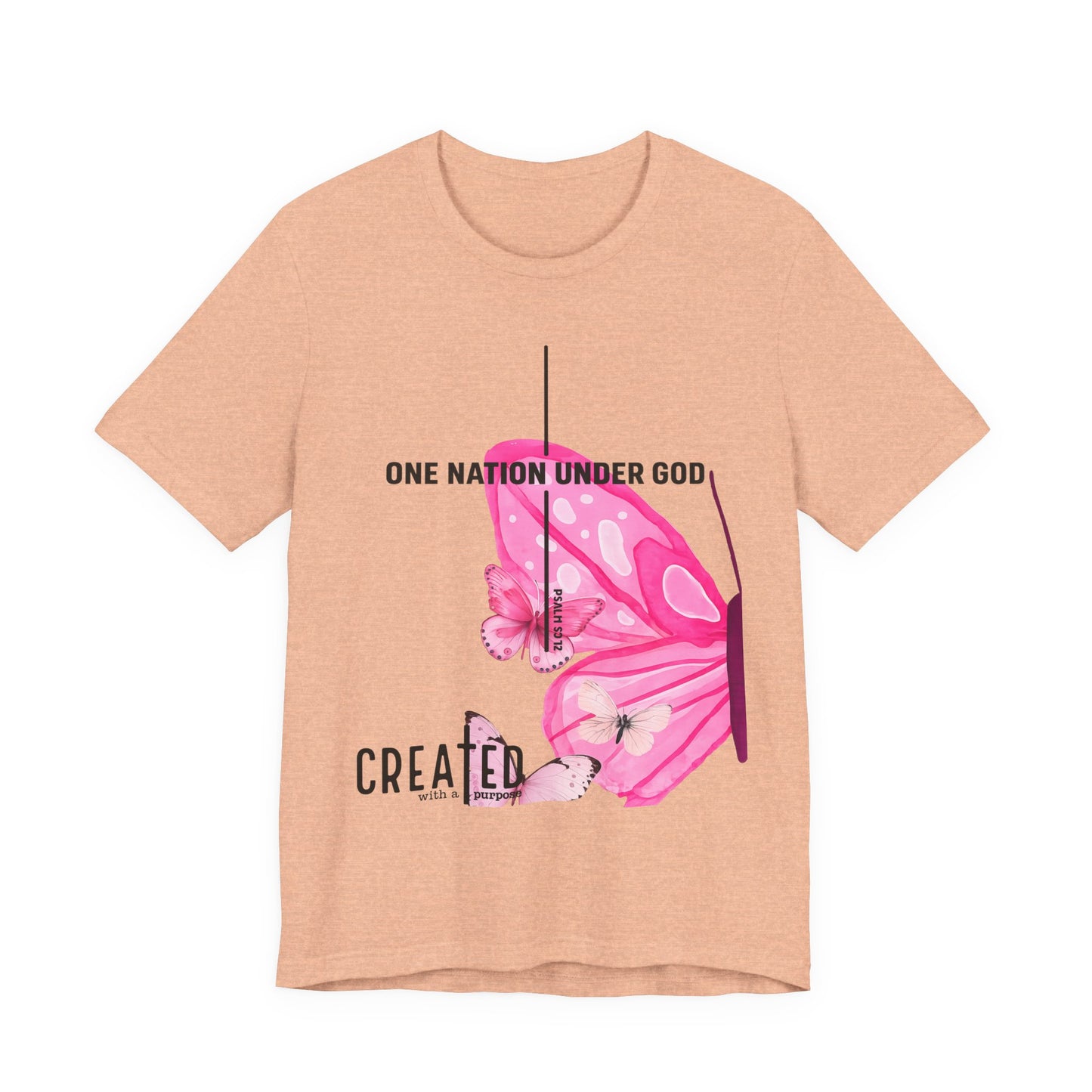 Created Butterfly T-Shirt — "One Nation Under God" Christian Inspirational Tee