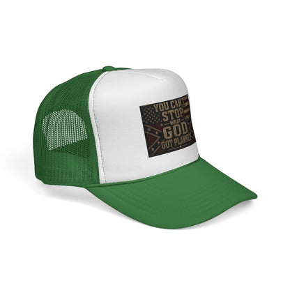Trucker Hat - "You Can't Stop What God Got Planned" Patriotic Faith Cap