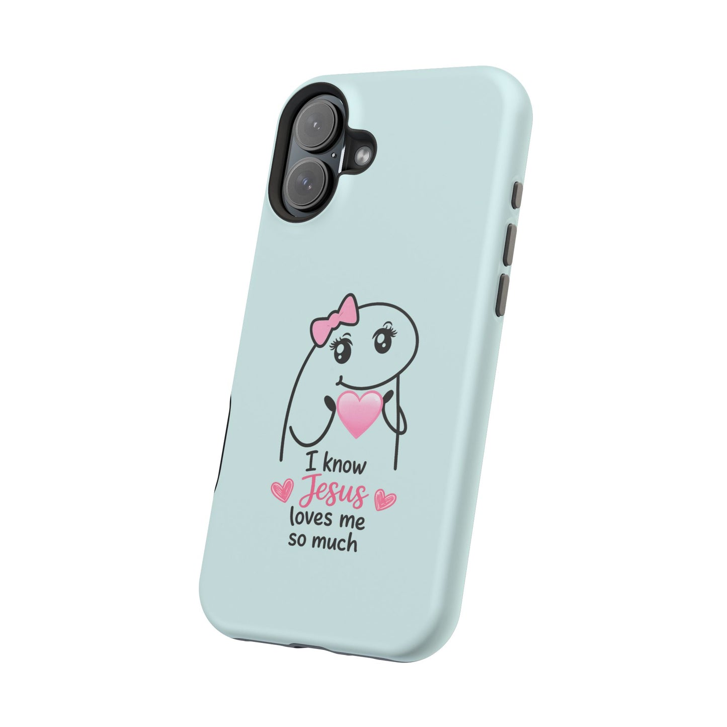Christian Cute Heart Phone Case — "I Know Jesus Loves Me So Much" Magnetic Impact-Resistant Case
