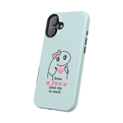 Christian Cute Heart Phone Case — "I Know Jesus Loves Me So Much" Magnetic Impact-Resistant Case