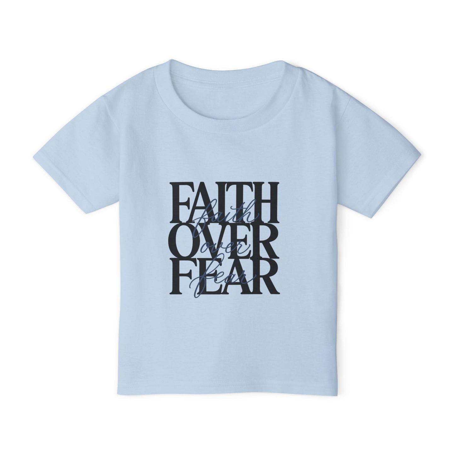 Toddler T‑Shirt — "Faith Over Fear" Scripture Graphic, Christian Kids Tee