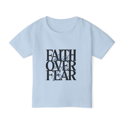 Toddler T‑Shirt — "Faith Over Fear" Scripture Graphic, Christian Kids Tee