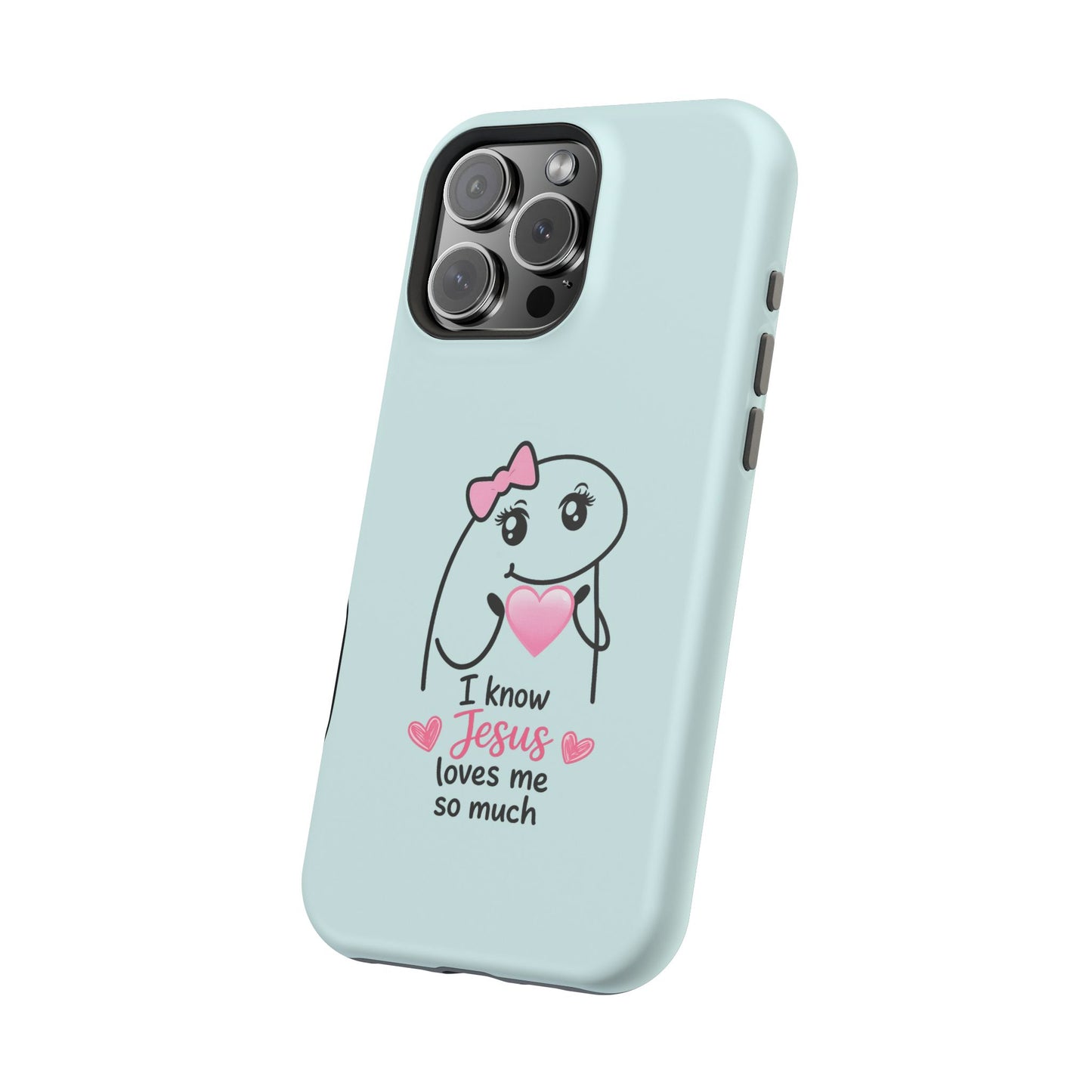 Christian Cute Heart Phone Case — "I Know Jesus Loves Me So Much" Magnetic Impact-Resistant Case