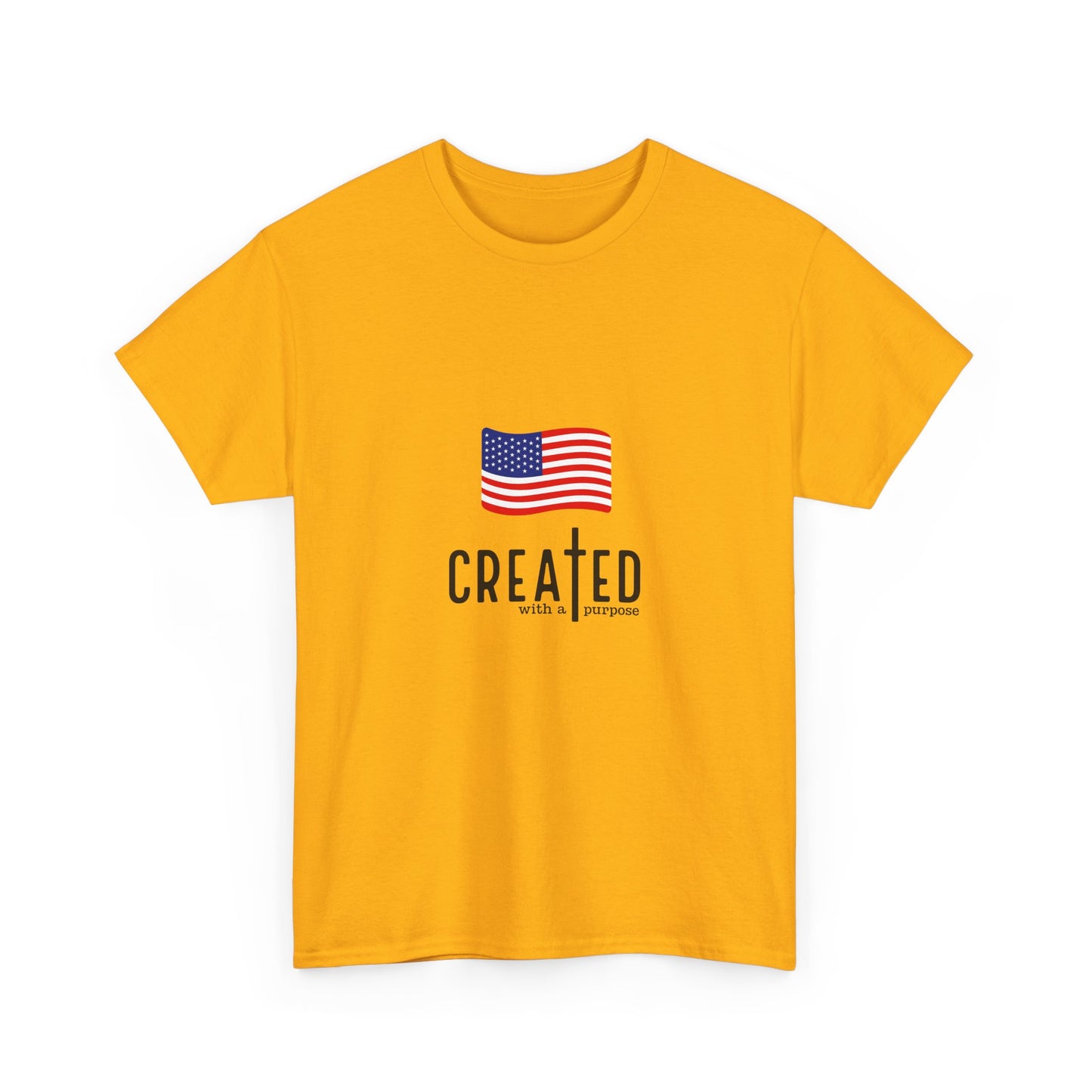 Created American Flag T‑Shirt — 'Created' Patriotic Graphic Tee