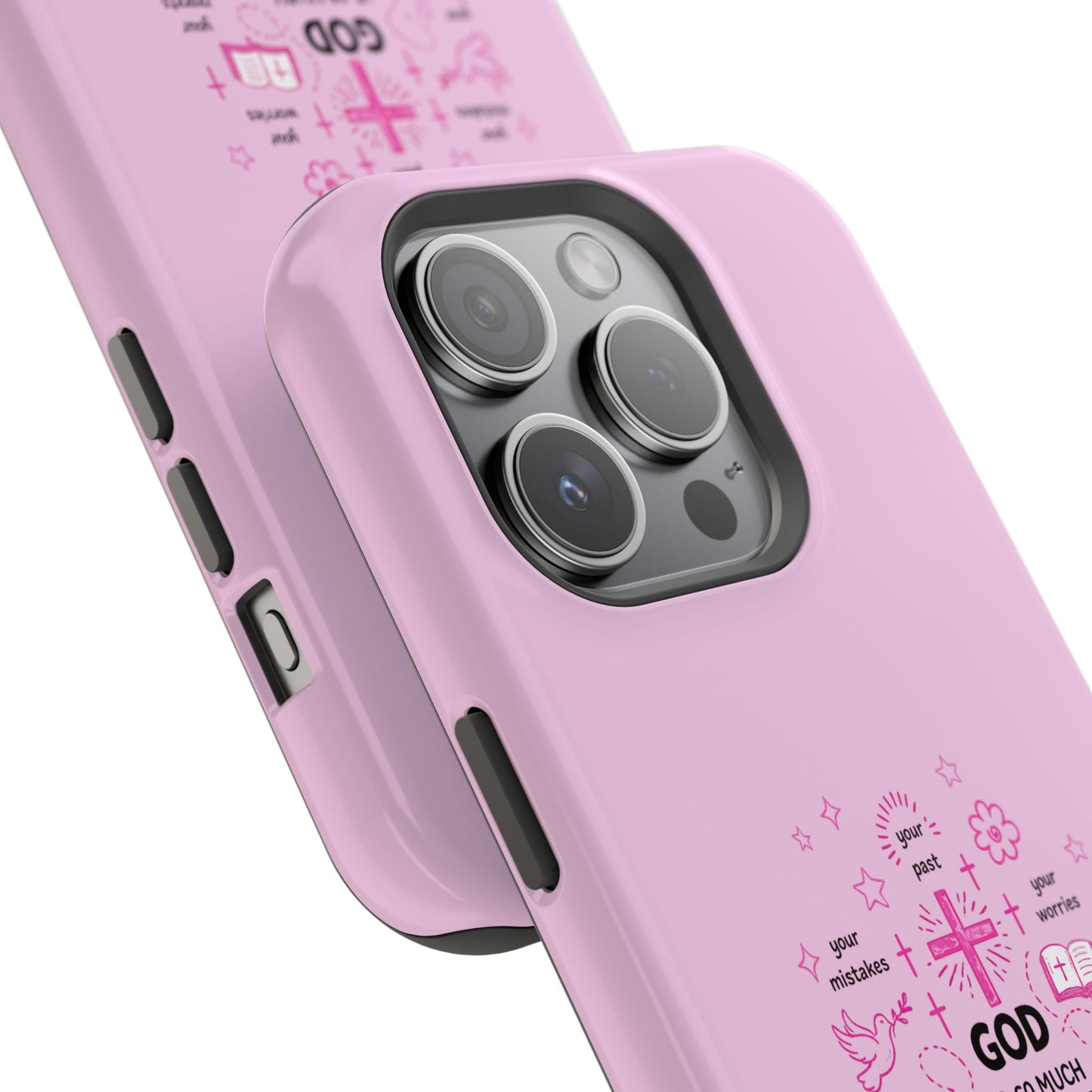 Pink Faith Phone Case — "God Is So Much Bigger Than..." Magnetic Impact-Resistant Case
