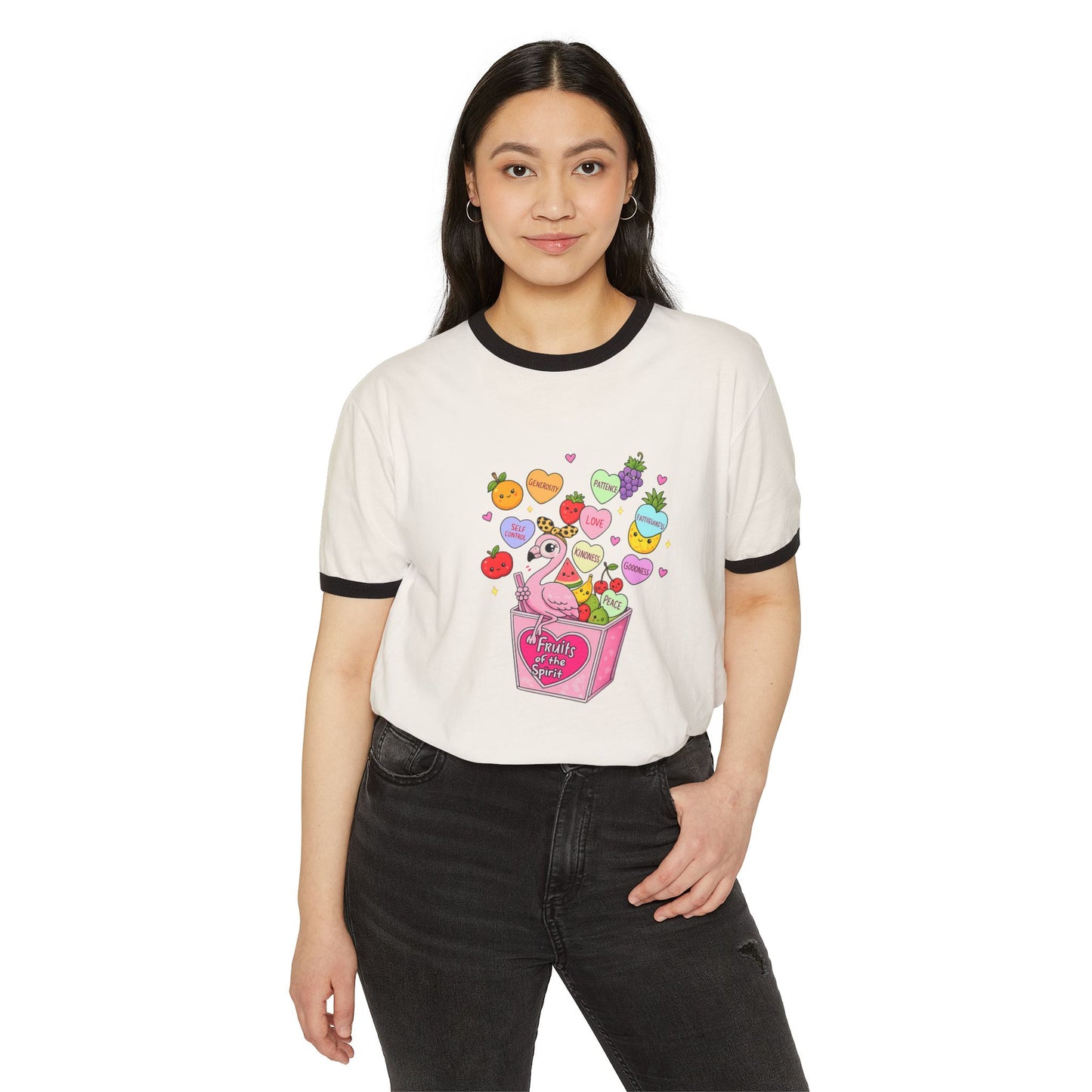 Fruits of the Spirit Ringer Tee — Cute Fruit & Candy Box Graphic