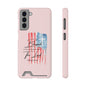 Blessed by the Lord Pink Phone Card Case — Psalm 33:12 Patriotic Christian Phone Case with Card Holder