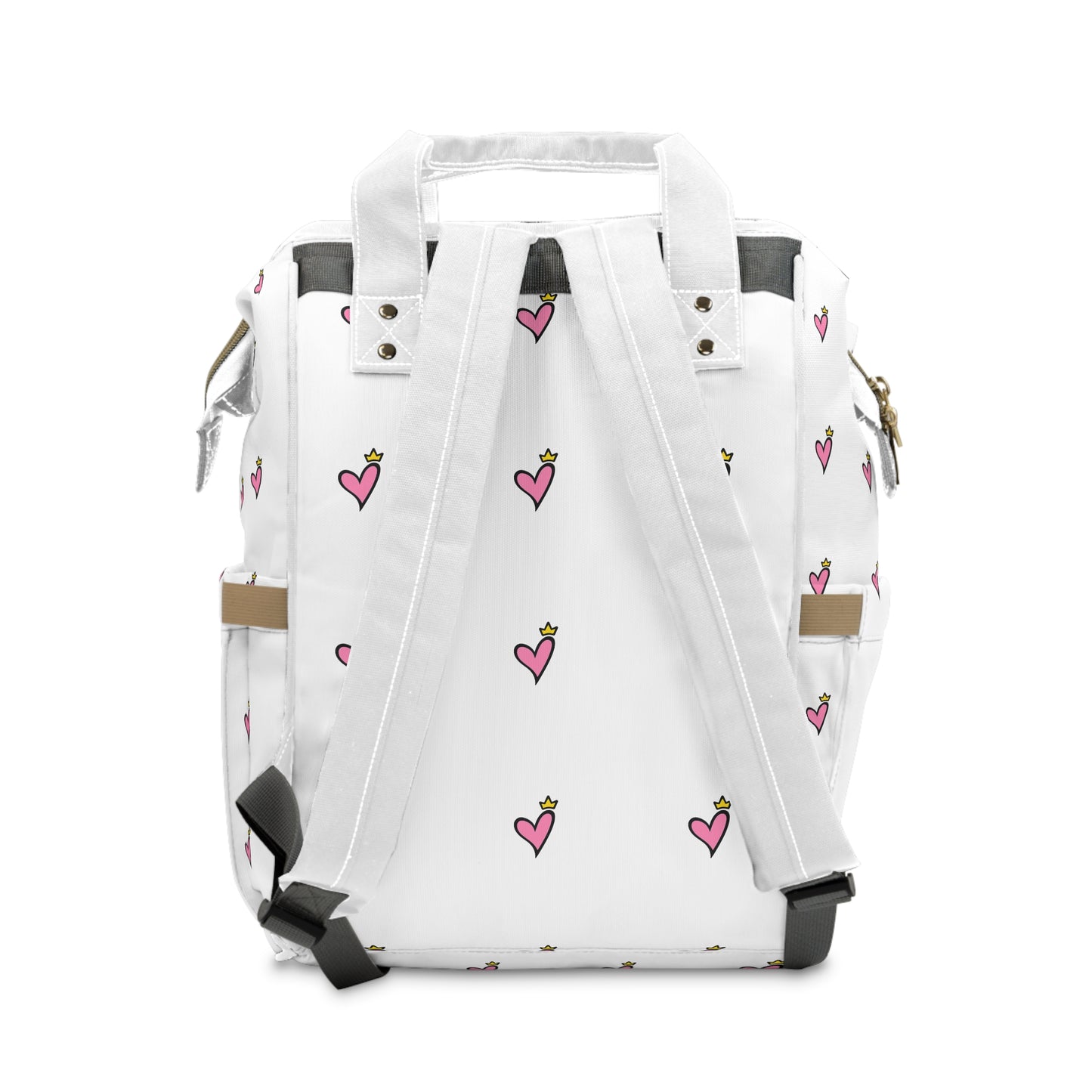 Christian Diaper Backpack — 'Jesus Pray' Convertible Baby Bag with Heart Pattern