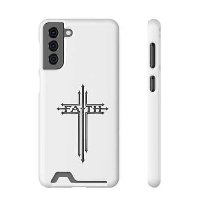Faith Cross Phone Case with Card Holder — Slim Protective Wallet Case
