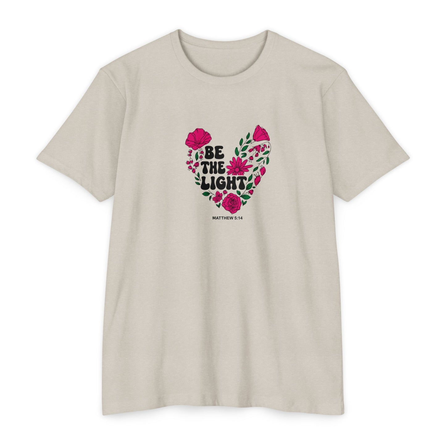 Be The Light Floral T-Shirt — Matthew 5:14 Inspirational Tee