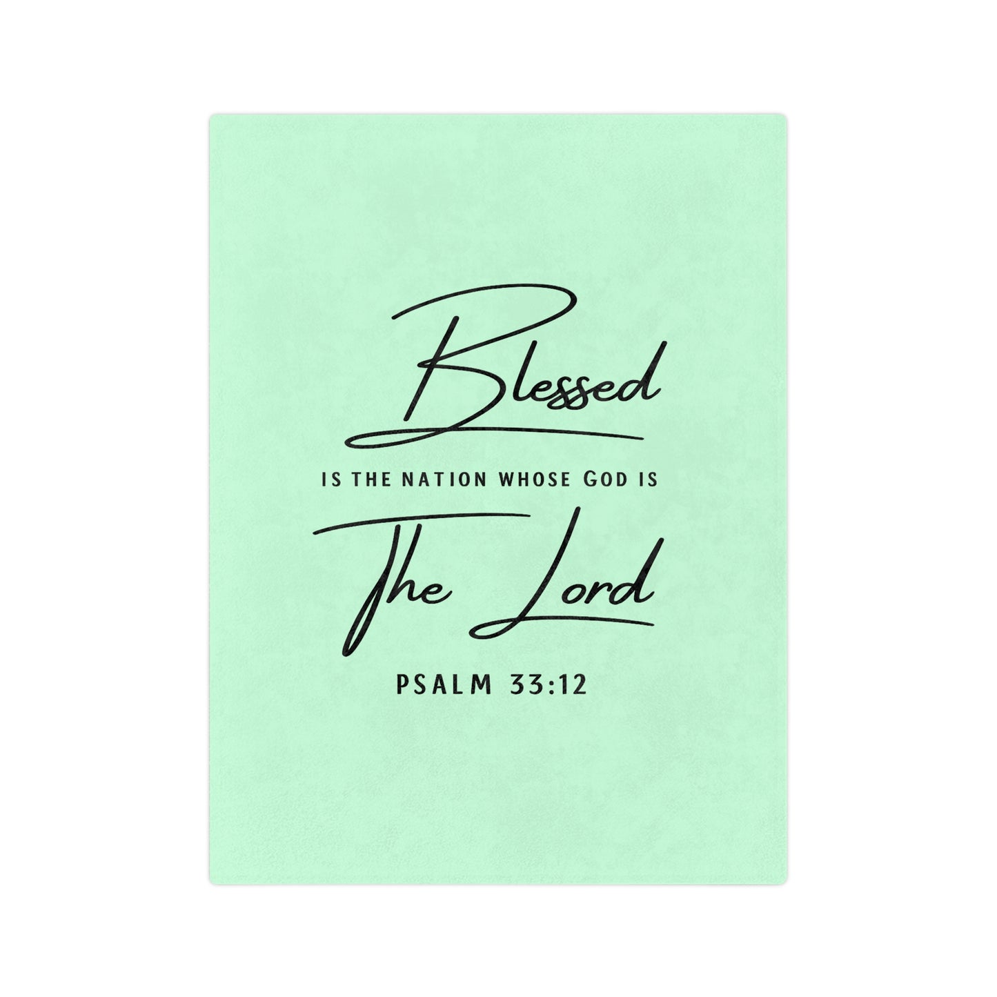 Blessed Is the Nation Psalm 33:12 Microfiber Blanket — Inspirational Christian Throw
