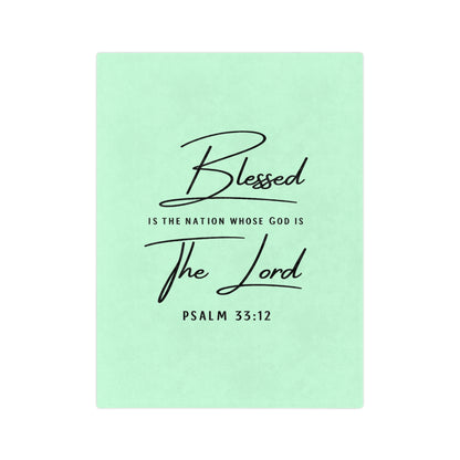 Blessed Is the Nation Psalm 33:12 Microfiber Blanket — Inspirational Christian Throw