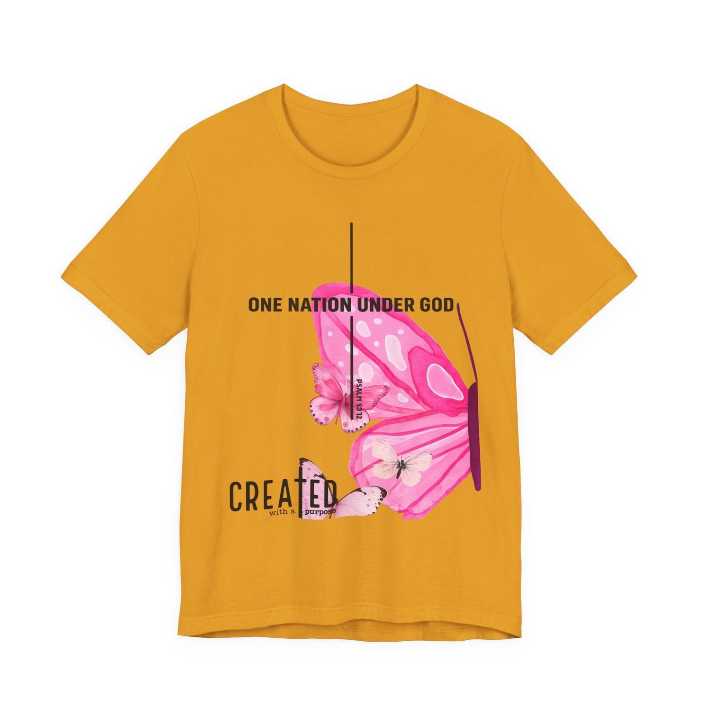 Created Butterfly T-Shirt — "One Nation Under God" Christian Inspirational Tee