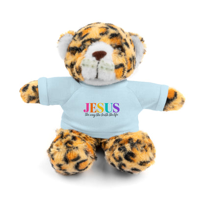 Jesus Rainbow Tee Teddy Bear - Plush Stuffed Animal with Faith Shirt