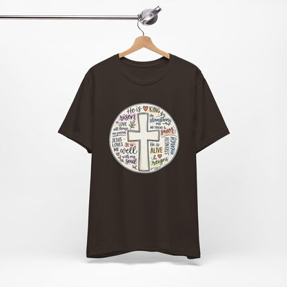 Christian Cross Faith T-Shirt — He Is Risen Inspirational Graphic Tee
