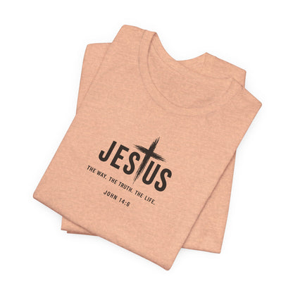 Jesus Cross T‑Shirt - "Jesus: The Way the Truth the Life" Bible Verse Tee (John 14:6)