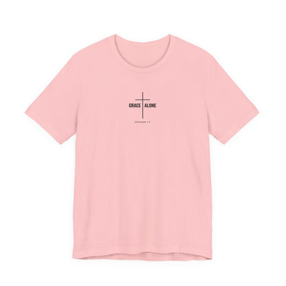 Grace Alone T-Shirt — Ephesians 2:8 Christian Cross Tee