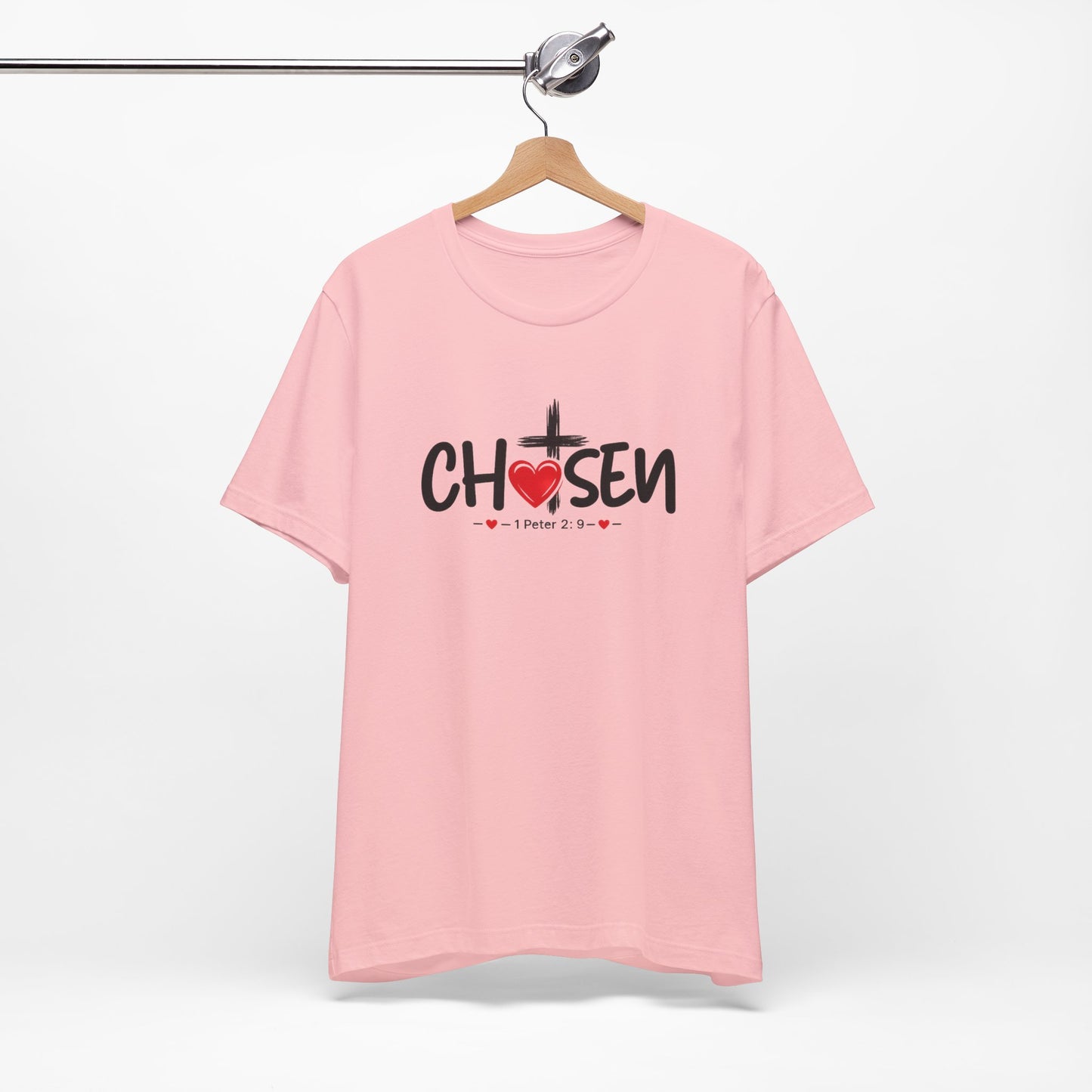Chosen Cross Heart T-Shirt — Christian Faith Tee (1 Peter 2)