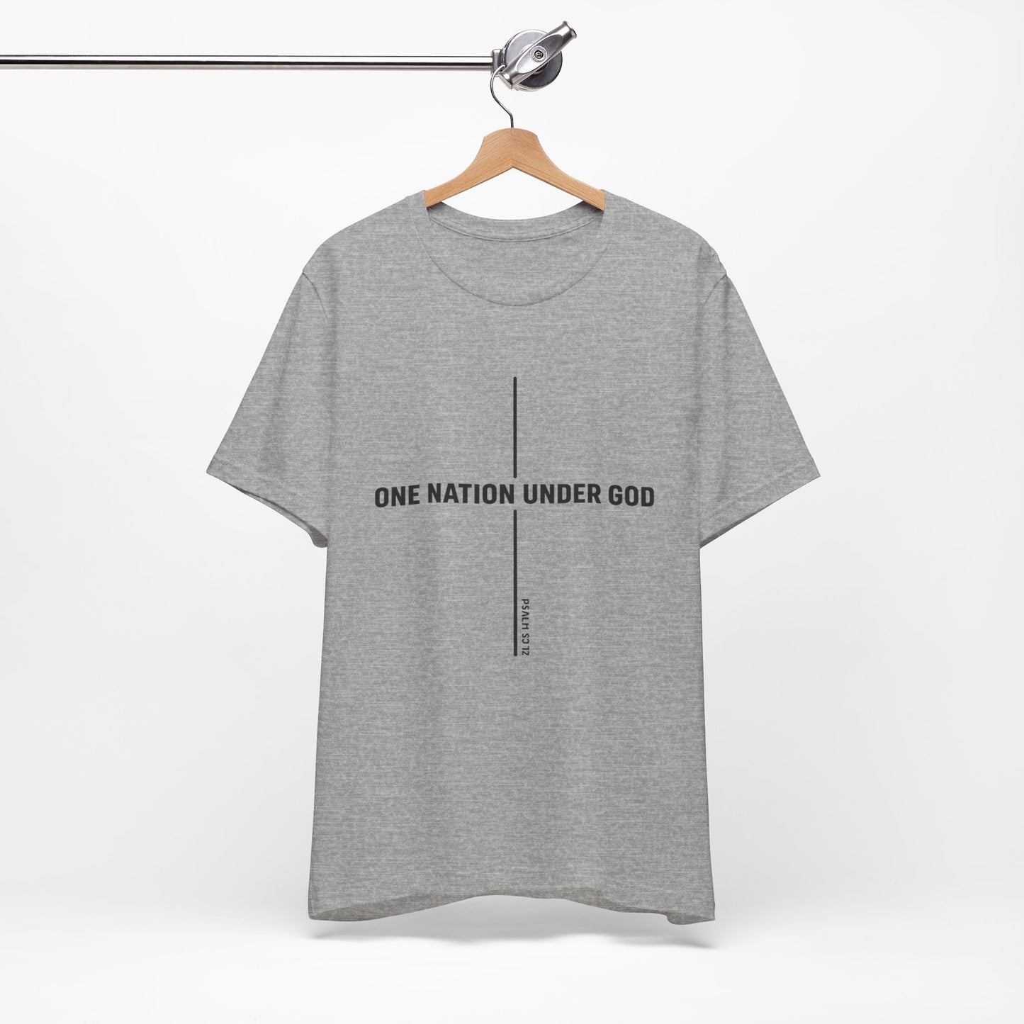 Christian Fish Tee — Small Circular 'JESUS' Design, Faith Graphic Shirt