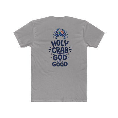 Holy Crab God Is Good T-Shirt — Christian Coastal Tee with Cross & Crab Design