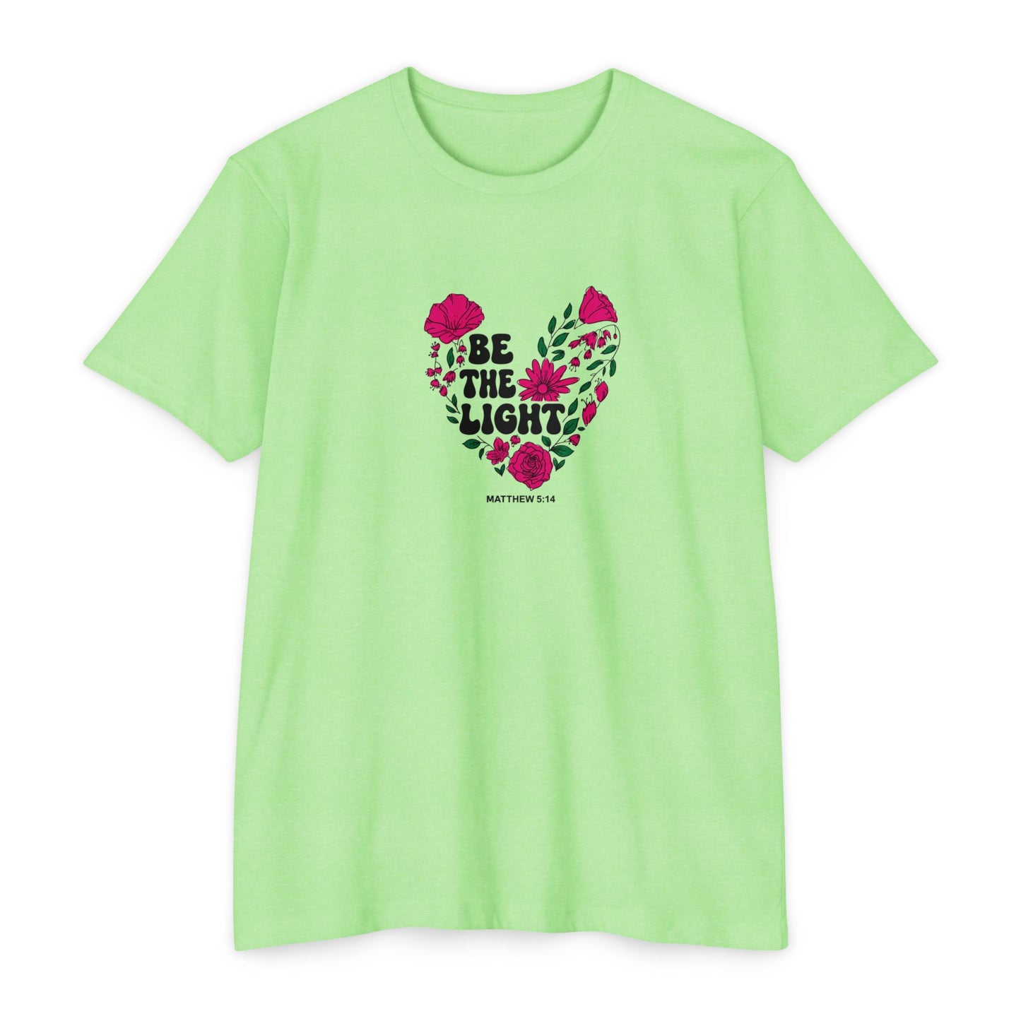 Be The Light Floral T-Shirt — Matthew 5:14 Inspirational Tee