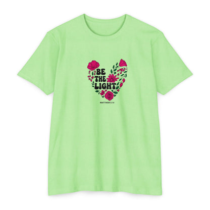 Be The Light Floral T-Shirt — Matthew 5:14 Inspirational Tee