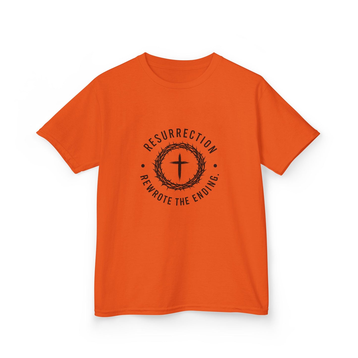 UNISEX KIDS Tee — 'Resurrection: He Wrote the Ending' Cross Graphic