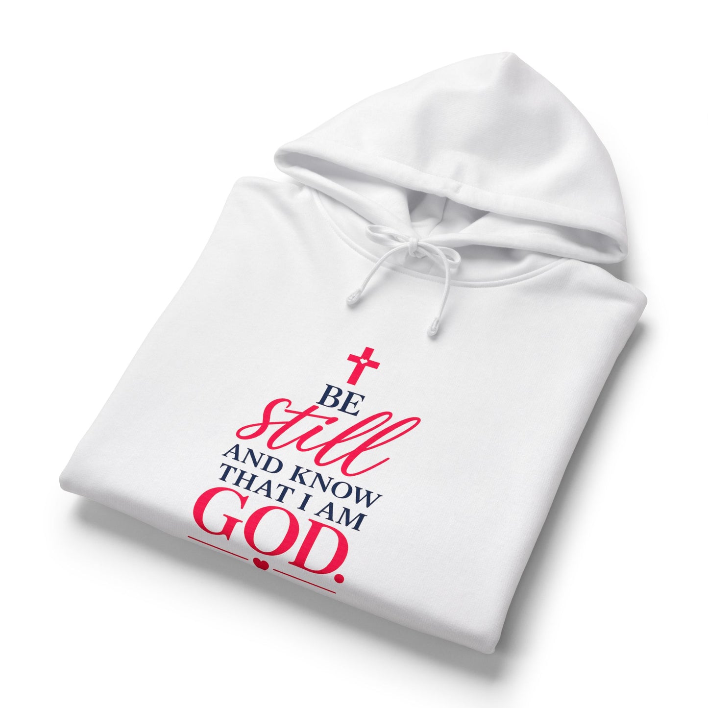 Christian Hoodie — "Be Still and Know That I Am God" Faith Pullover with Back ‘I Know Jesus Loves Me’ Design