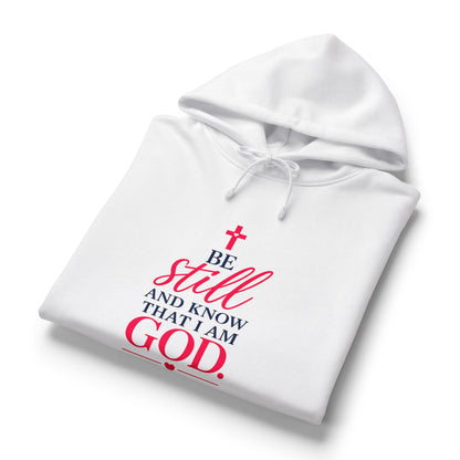 Christian Hoodie — "Be Still and Know That I Am God" Faith Pullover with Back ‘I Know Jesus Loves Me’ Design