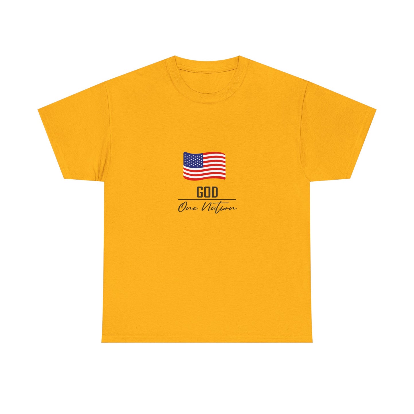 T-Shirt — American Flag "God Over Nation" Patriotic Faith Tee