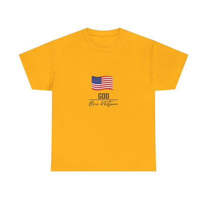 T-Shirt — American Flag "God Over Nation" Patriotic Faith Tee