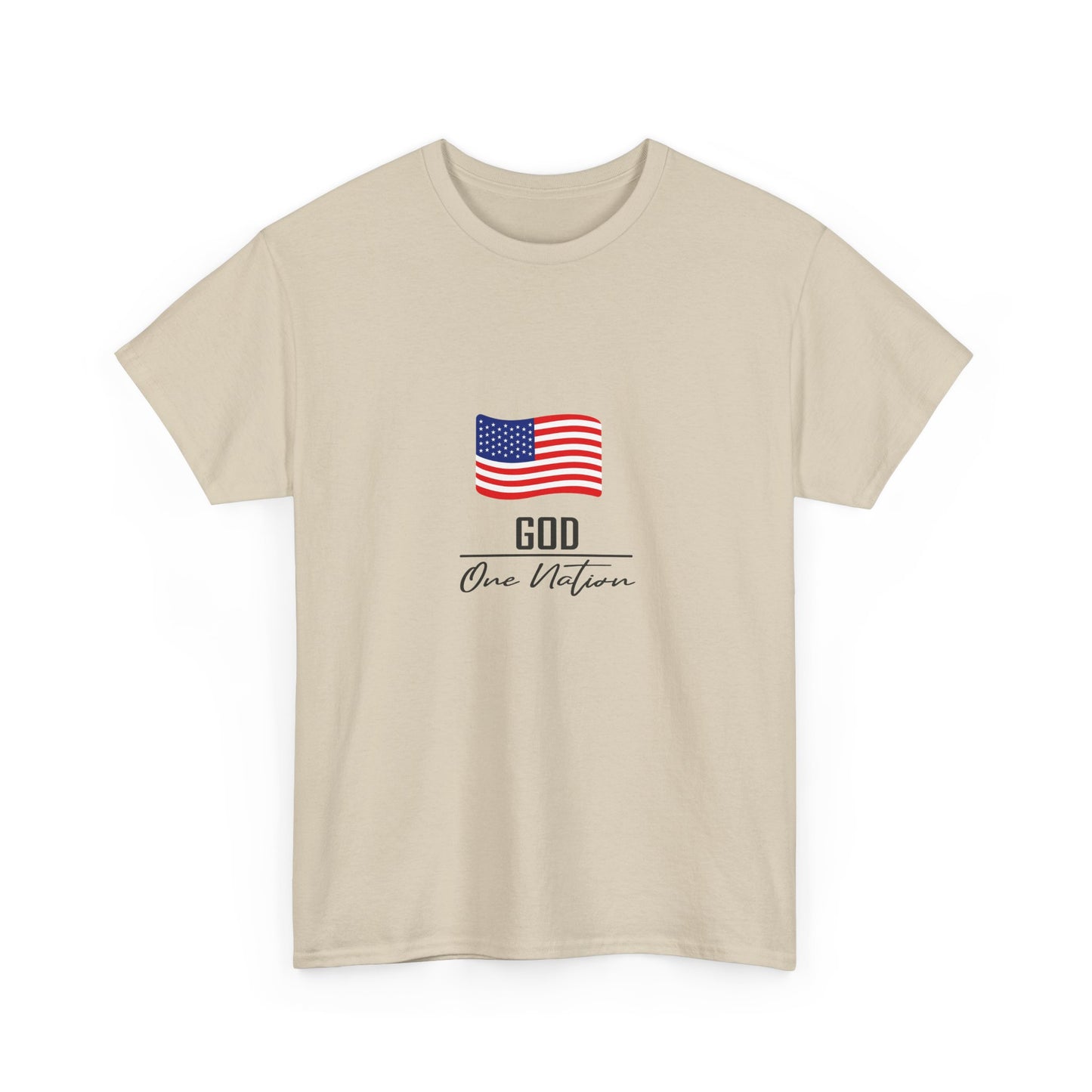T-Shirt — American Flag "God Over Nation" Patriotic Faith Tee